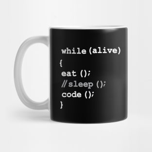 Eat, Don't Sleep, Code, Repeat. Funny Software Programming Mug